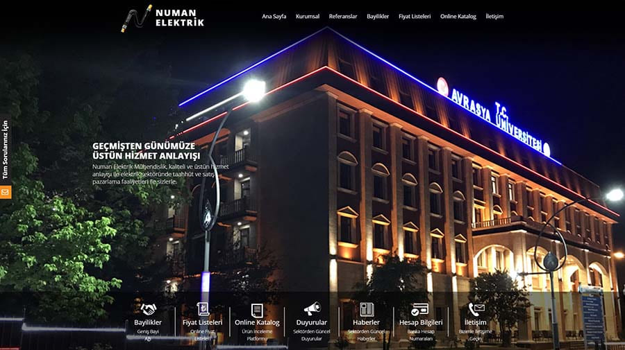 Numan Elektrik - Web Sitesi